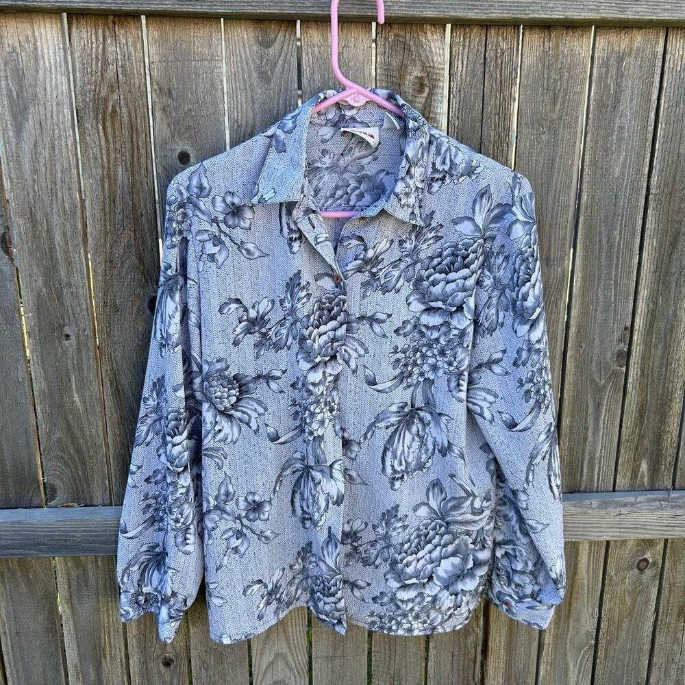 Vintage Alia button up blouse floral size 10